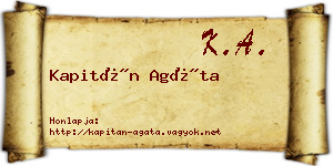 Kapitán Agáta névjegykártya